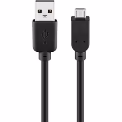 Goobay USB 2.0 Hi-Speed Cable, black, 1 m, 1 m, Micro-USB B, USB A, USB 2.0, 0.48 Gbit/s, Black