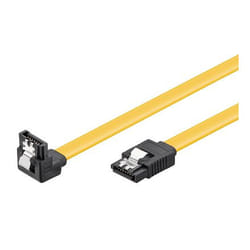 Goobay CAK SATA 600-020 90° CLIP 0.2m SATA cable SATA 7-pin Black, Yellow