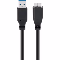 Goobay USB 3.0 SuperSpeed Cable, Black, 3 m, 3 m, USB A, Micro-USB B, Male/Male, 5 Gbit/s, Black