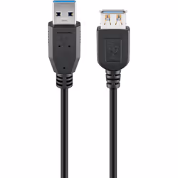 Goobay USB 3.0 SuperSpeed Extension Cable, Black, 5 m, 5 m, USB A, USB A, USB 3.2 Gen 1 (3.1 Gen 1), 5 Gbit/s, Black