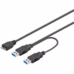 Goobay 95746, 0.3 m, USB A, Micro-USB B, USB 3.2 Gen 1 (3.1 Gen 1), Male/Male, Black