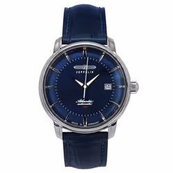 Zeppelin Atlantic Leather Strap Blue Dial Automatic 84603 Men's Watch
