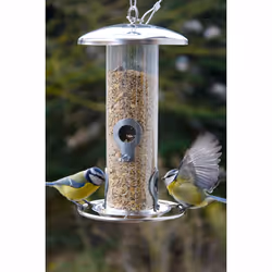 Dobar 10089 bird feeder Stainless steel, Transparent Metal, Polymethyl methacrylate (PMMA) Hanging