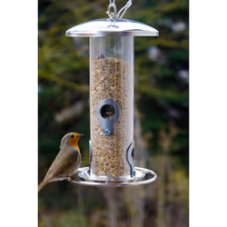 Dobar 10089 bird feeder Stainless steel, Transparent Metal, Polymethyl methacrylate (PMMA) Hanging