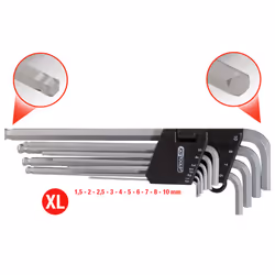 KS Tools 151.3200, 10 pc(s), Chromium-vanadium steel, DIN ISO 2936, 500 g