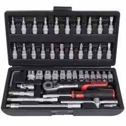 Socket set; KS TOOLS; 46 Chrome Vanadium Steel 1/4 Rectangle