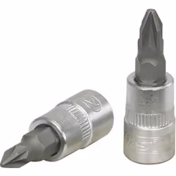 Socket; KS TOOLS; DIN 3120, ISO 1174 PZ 2 Chrome Vanadium Steel Pozidriv (PZ) Knurled