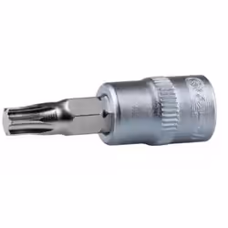 Socket; KS TOOLS; DIN 3120, ISO 1174 T55 Chrome Vanadium Steel Torx Knurled
