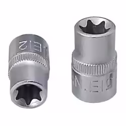 Socket; KS TOOLS; DIN 3120, ISO 1174 E10 Chrome Vanadium Steel Male Torx, E-Profile Knurled