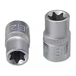 KS TOOLS 911.4318 Socket DIN 3120, ISO 1174 E10 Chrome Vanadium Steel Male Torx, E-Profile Knurled