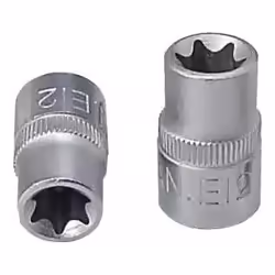 Socket; KS TOOLS; DIN 3120, ISO 1174 E12 Chrome Vanadium Steel Male Torx, E-Profile Knurled