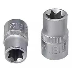 KS TOOLS 911.4320 Socket DIN 3120, ISO 1174 E12 Chrome Vanadium Steel Male Torx, E-Profile Knurled