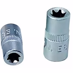 Socket; KS TOOLS; DIN 3120, ISO 1174 E10 Chrome Vanadium Steel Male Torx, E-Profile Knurled; 900FTX10