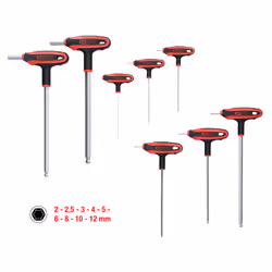 KS Tools 151.8150, T-handle hex key set, 9 pc(s), T-handle with short arm, Chromium-vanadium steel, 1.8 kg