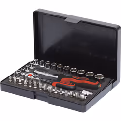 KS Tools 918.0640, Socket set, 1/4", 40 head(s), Chromium-vanadium steel, 800 g