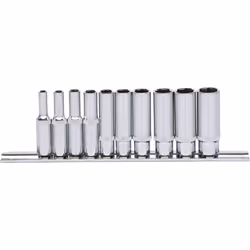 KS Tools 918.0610, Socket set, 10 head(s), Chromium-vanadium steel, DIN 3120, ISO 1174, DIN 3124, ISO 2725, 360 g