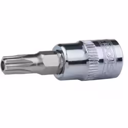 Socket; KS TOOLS; DIN 3120, ISO 1174, ISO1174 TB30 Chrome Vanadium Steel Torx, with bore hole (temper resistant) Knurled