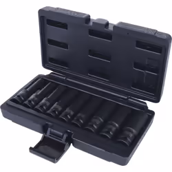 KS Tools 515.1050, Socket set, 1/2", 9 head(s), Chromium-molybdenum steel, ISO 1174, DIN 3121, 1.97 kg