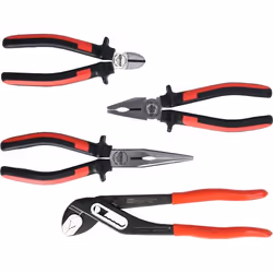 KS Tools ERGOTORQUE pliers set, Pliers set, Chrome, Black, Red, 1.44 kg