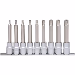 KS Tools 911.1630, Socket set, 1/2", 9 head(s), Chromium-vanadium steel, DIN 3120, ISO 1174, 1.24 kg