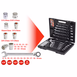 KS Tools 503.4960, Socket set, Metric, 30 head(s), Chromium-vanadium steel, DIN 3113, ISO 3318, DIN 3120, ISO 1174, 2.43 kg