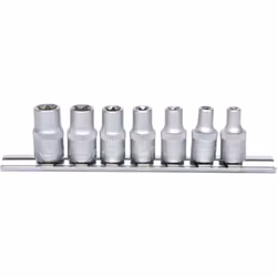 KS Tools 911.4355, Socket set, 1/4", 7 head(s), Chromium-vanadium steel, DIN 3120, ISO 1174, 100 g