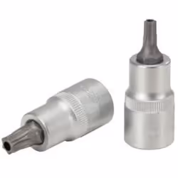 Socket; KS TOOLS; DIN 3120, ISO 1174 TB30 Chrome Vanadium Steel Torx, with bore hole (temper resistant) Knurled