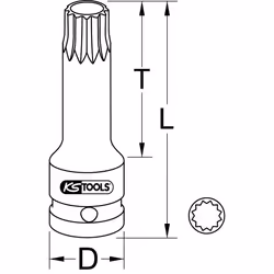 KS Tools 911.0951 impact socket Black - Additional view 2