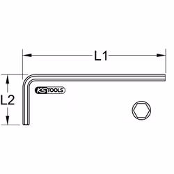 KS Tools 151.2606 hex key L-shaped hex key Metric 1 pc(s) - Additional view 2