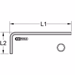 KS Tools 151.2624 hex key L-shaped hex key Metric 1 pc(s) - Additional view 5
