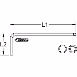 KS Tools 151.3014 L-shaped hex key Metric 1 pc(s)