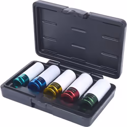 KS Tools 515.1007, Socket set, 1/2", 5 head(s), Chromium-molybdenum steel, ISO 1174, DIN 3121, 1.4 kg