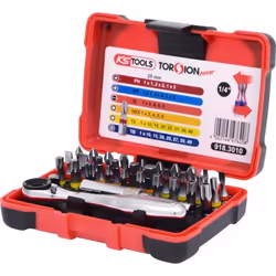 KS Tools TORSIONpower Bit box, 32 pc(s), PH 1, PH 2, PH 3, PZ 1, PZ 2, PZ 3, T10, T15, T20, T25, T27, T30, T40, Nickel steel, ...