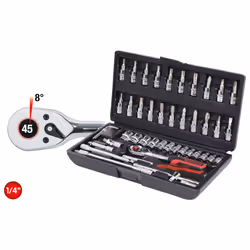 KS Tools 918.0648, Socket set, Imperial, 48 head(s), Chromium-vanadium steel, 1.12 kg