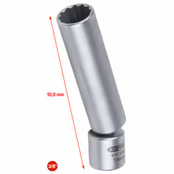 KS Tools 911.3999, Socket, 3/8", Metric, 1 head(s), Chromium-vanadium steel, 110 g