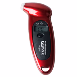 KS Tools 100.4055, Digital pressure gauge, 0.2 - 10 bar, Bar, kPa, psi, Red, Pressure, LCD