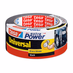TESA Extra Power, Black, Fastening, Handicrafting, Marking, Repairing, Metal, Wood, 25 m, 50 mm, 1 pc(s)