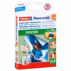 TESA Powerstrips POSTER, Mounting label, White, Indoor, Paper, 0.2 kg, Box