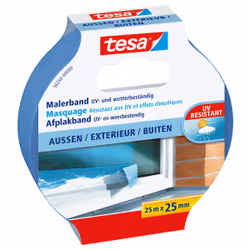 TESA Masking Tape PRECISION OUTDOOR, Painters masking tape, Paper, Blue, Glass, Rough, Acrylic paint, Alkyd paint, Latex pain ...