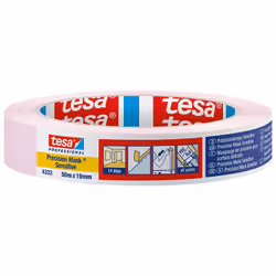 TESA 4333, Painters masking tape, Paper, Pink, Universal, Acrylic-based, 0.5 N/cm