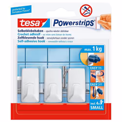 TESA 57072-00000 home storage hook Indoor Towel hook White 3 pc(s)