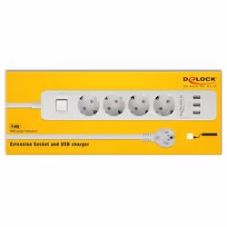 DeLOCK 11206 power extension 1.5 m 4 AC outlet(s) Indoor White