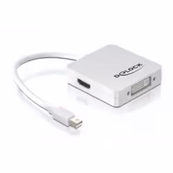 DeLOCK 61768, 0.24 m, Mini DisplayPort, DisplayPort + DVI + HDMI, Male, Female, White