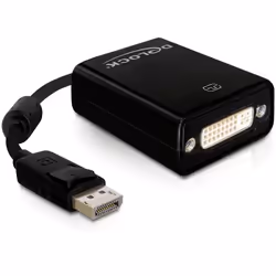 DeLOCK 61847, 0.125 m, DisplayPort, DVI-I, Male, Female, Black
