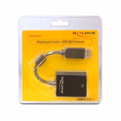 DeLOCK 61847 video cable adapter 0.125 m DisplayPort DVI-I Black
