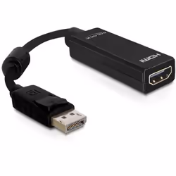DeLOCK 61849, 0.125 m, DisplayPort, HDMI Type A (Standard), Male, Female, Black