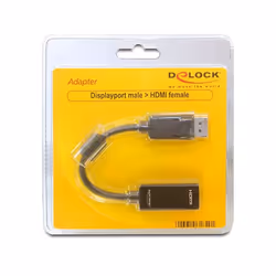 DeLOCK 61849 video cable adapter 0.125 m DisplayPort HDMI Type A (Standard) Black