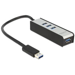 DeLOCK 62534 interface hub 5000 Mbit/s Black, Silver