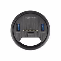 DeLOCK 2 Port Tisch-Hub 2 x SuperSpeed USB Typ-A und Card Reader für SD und Micro
