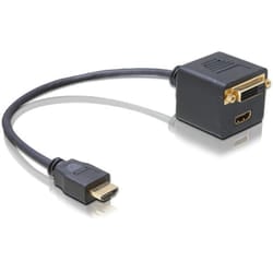 DeLOCK 65054 video cable adapter 0.2 m HDMI Type A (Standard) HDMI + DVI Black